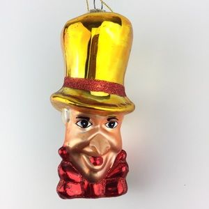 Vintage Mad Hatter glass Christmas ornament